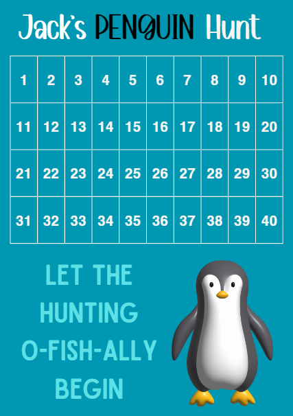 40 - Penguin Hunt - Board Penguin hunt - 40 penguin card